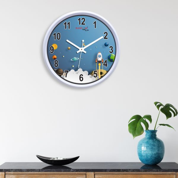 Blue Solar System Printed Wall Clock