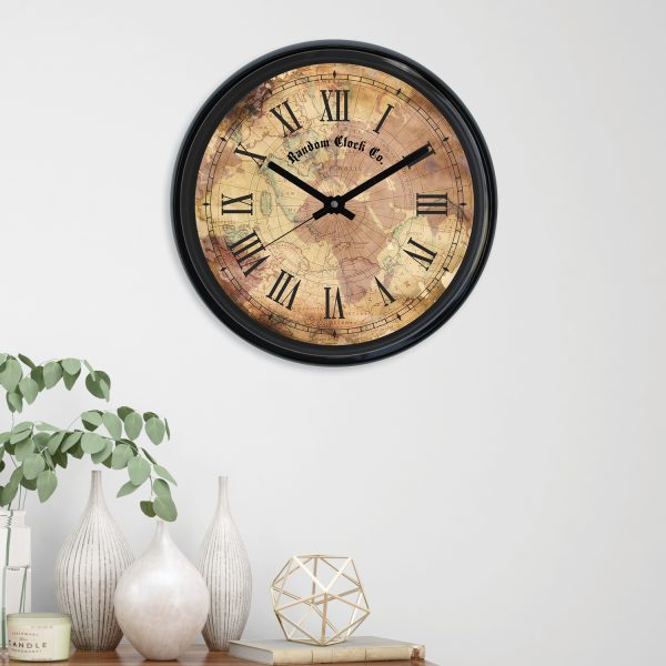 Rust Round Printed Wall Clock