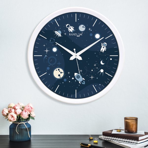 Blue 3D Space Wall Clock