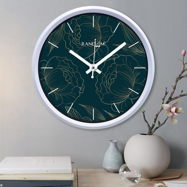 Green Printed Wall Clock