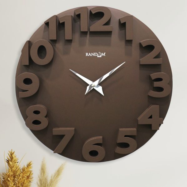 Brown Analogue Plastic Wall Clock