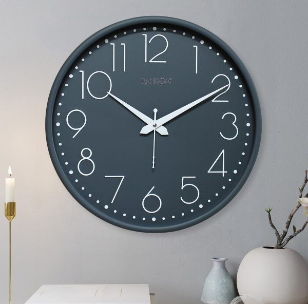 Embossed White Printed Wall Clock