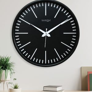 Embossed Black Printed Wall Clock