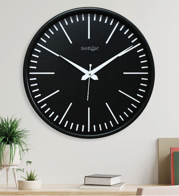 Embossed Black Printed Wall Clock