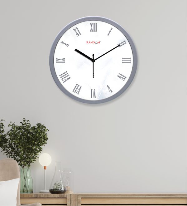 Silver Contemporary Round Wall Clock