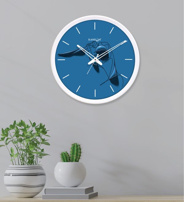 Blue Printed Round Wall Clock