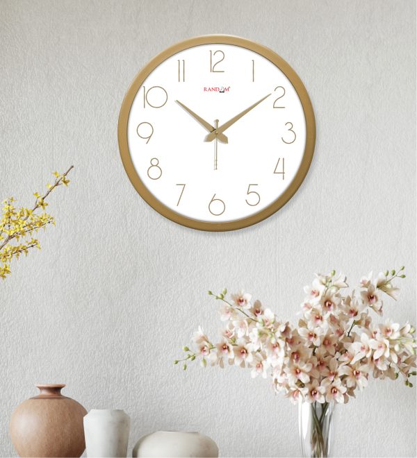 Modern Stylish Gold Toned Wall Clock