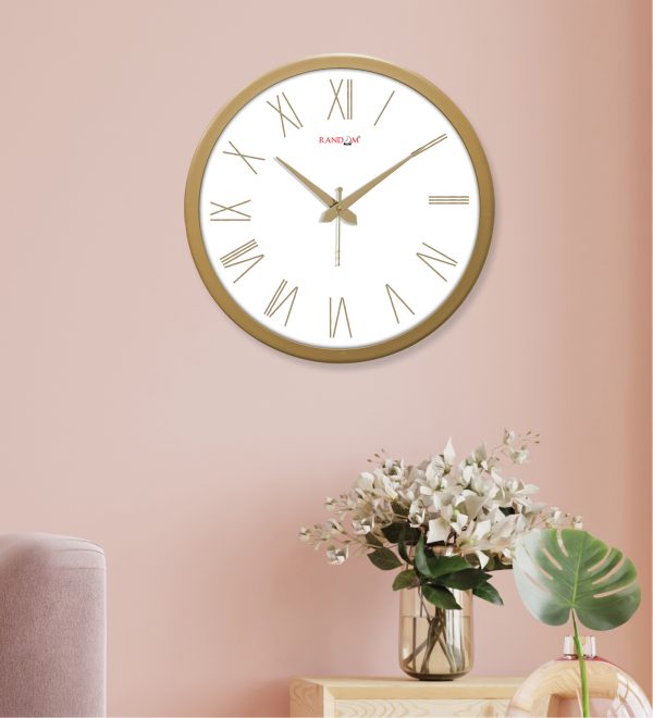 Gold Toned Contemporary Wall Clock