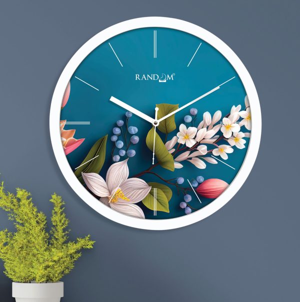 White Printed Contemporary Wall Clock