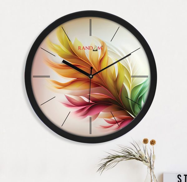 Yellow Flower Printed Wall Clock