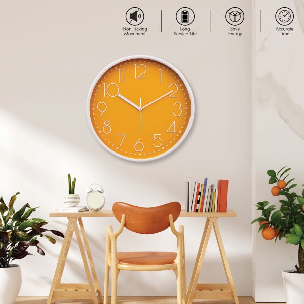 Embossed Premium Yellow Wall Clock