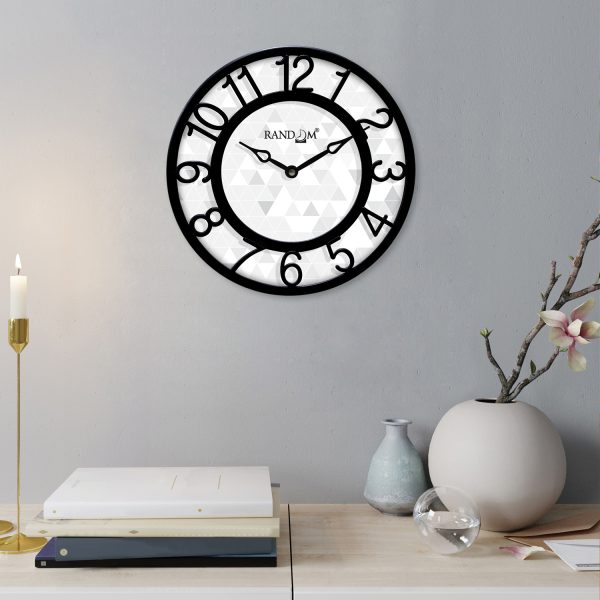 Black Printed Contemporary Wall Clock