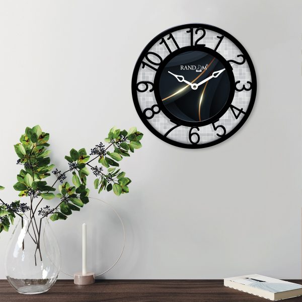 Black Printed Wall Clock
