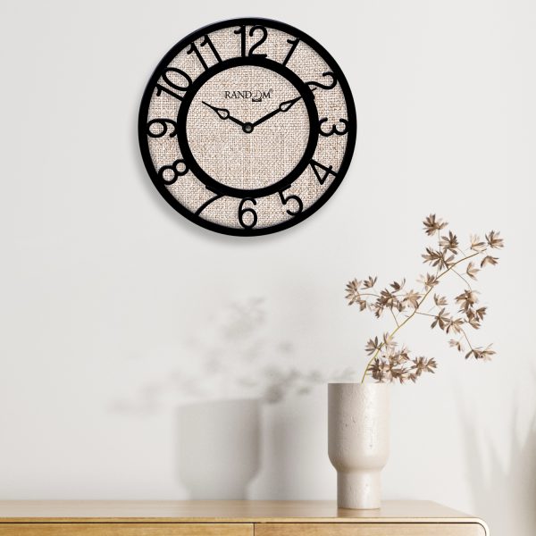 Off White Printed Wall Clock