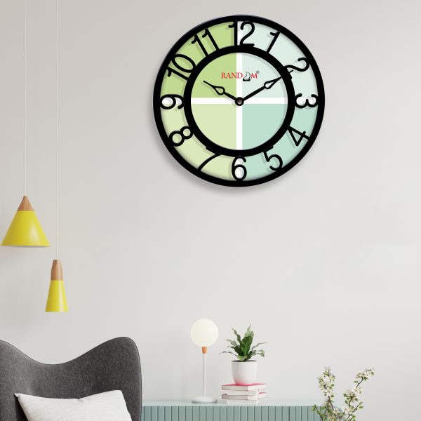 Green Printed Wall Clock