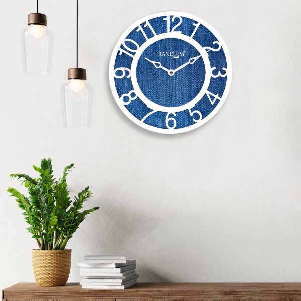 White Printed Round Wall Clock