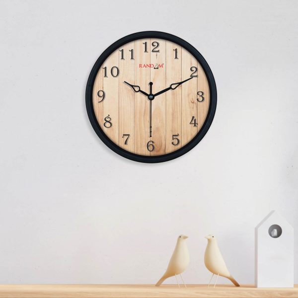 Brown Wooden Printed Wall Clock