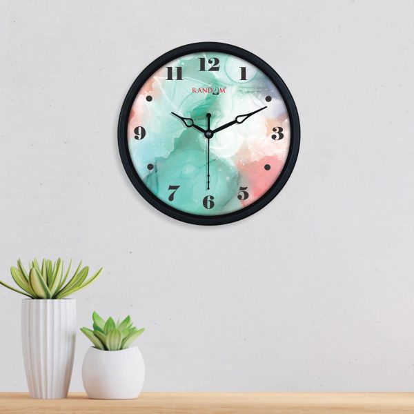 Green Printed Contemporary Wall Clock