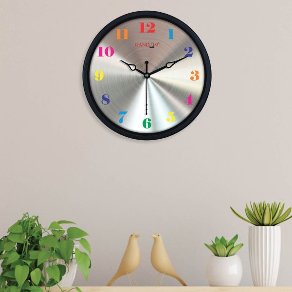 Silver Toned Pink Wall Clock