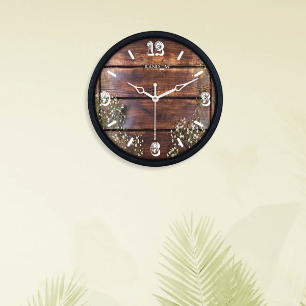 Black Printed Contemporary Wall Clock