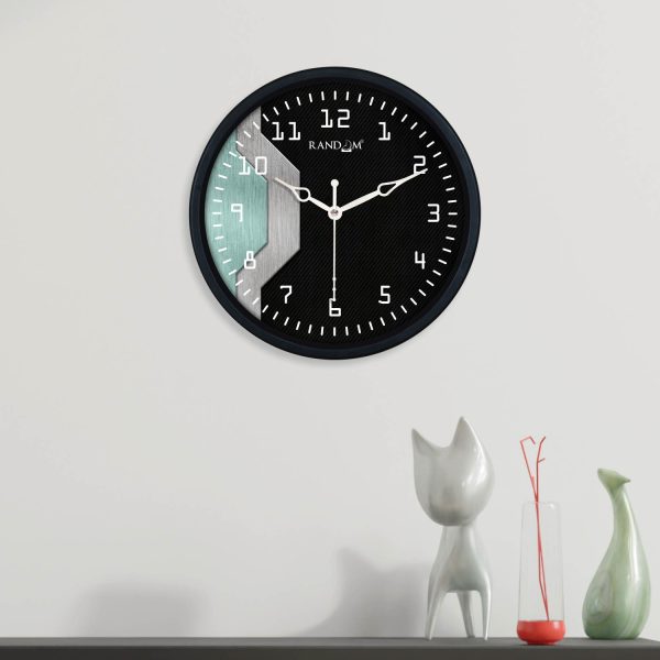 Unisex Black Plastic Wall Clock