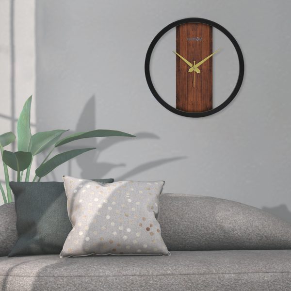 Black Round Printed Wall Clock