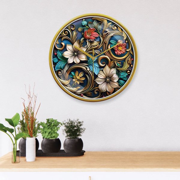 Random Gold Printed Wall Clock